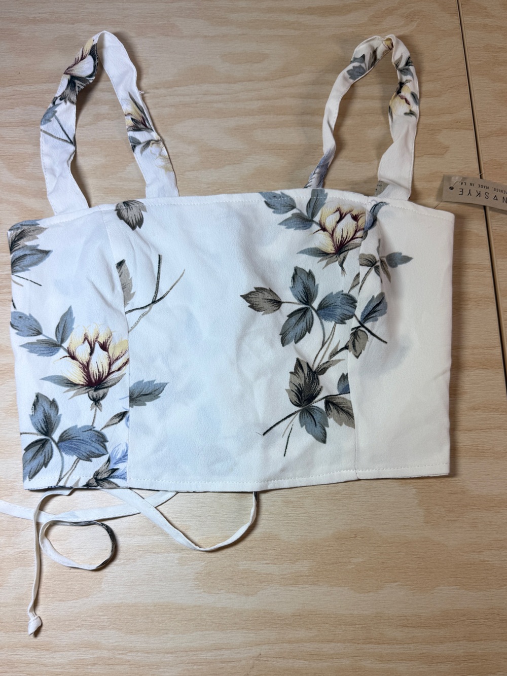 Flynn Skye Floral crop Top XS ivory boho festival NWT